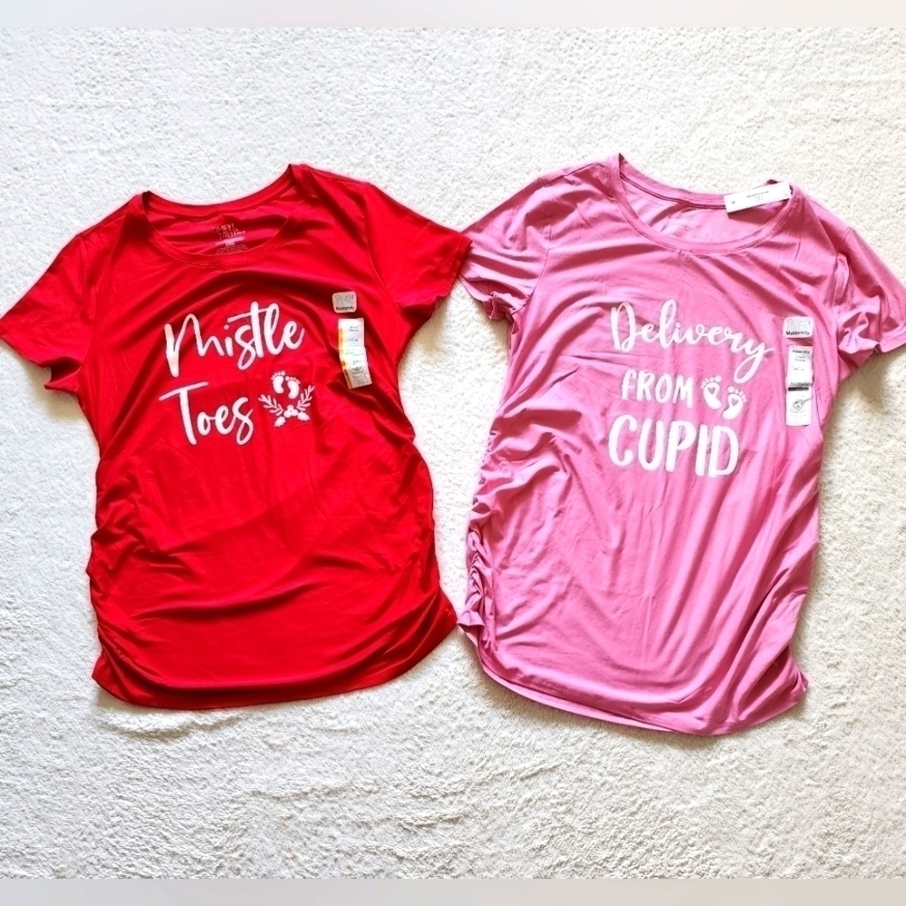 New holidays Christmas Valentine's Day maternity tops bundle size M & L